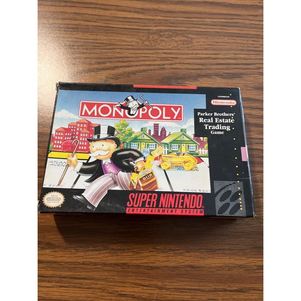Super Nintendo Monopoly game vintage 1992